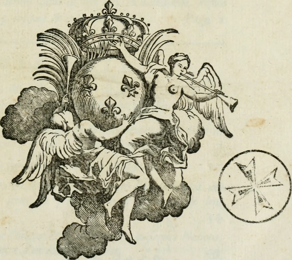 An illustration from Histoire de l'Académie royale des inscriptions et belles lettres, depuis son establissement jusqu'à présent : Avec les Mémoires de littérature tirez des registres de cette Académie depuis son renouvellement jusqu'en 1710, 1736, leaf 6