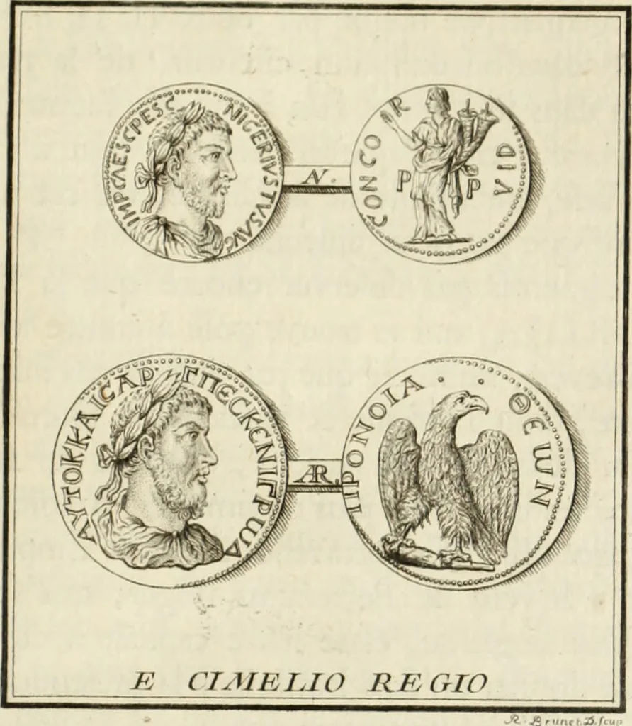 An illustration from Histoire de l'Académie royale des inscriptions et belles lettres, depuis son establissement jusqu'à présent : Avec les Mémoires de littérature tirez des registres de cette Académie depuis son renouvellement jusqu'en 1710, 1736, leaf 124
