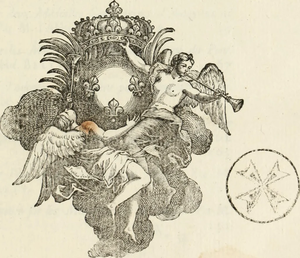 An illustration from Histoire de l'Académie royale des inscriptions et belles lettres, depuis son establissement jusqu'à présent : Avec les Mémoires de littérature tirez des registres de cette Académie depuis son renouvellement jusqu'en 1710, 1736, leaf 6