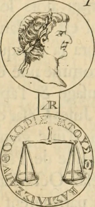 An illustration from Histoire de l'Académie royale des inscriptions et belles lettres, depuis son establissement jusqu'à présent : Avec les Mémoires de littérature tirez des registres de cette Académie depuis son renouvellement jusqu'en 1710, 1736, leaf 82