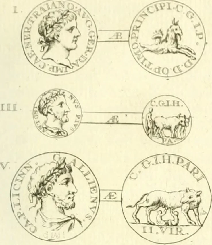 An illustration from Histoire de l'Académie royale des inscriptions et belles lettres, depuis son establissement jusqu'à présent : Avec les Mémoires de littérature tirez des registres de cette Académie depuis son renouvellement jusqu'en 1710, 1736, leaf 108