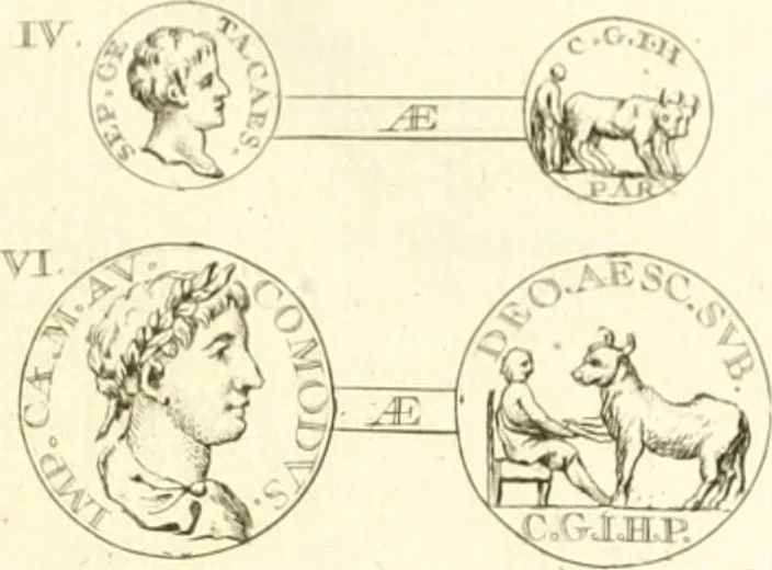 An illustration from Histoire de l'Académie royale des inscriptions et belles lettres, depuis son establissement jusqu'à présent : Avec les Mémoires de littérature tirez des registres de cette Académie depuis son renouvellement jusqu'en 1710, 1736, leaf 108