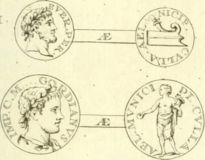 An illustration from Histoire de l'Académie royale des inscriptions et belles lettres, depuis son establissement jusqu'à présent : Avec les Mémoires de littérature tirez des registres de cette Académie depuis son renouvellement jusqu'en 1710, 1736, leaf 108