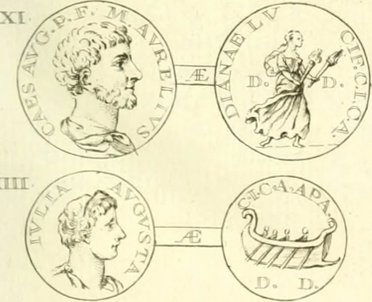 An illustration from Histoire de l'Académie royale des inscriptions et belles lettres, depuis son establissement jusqu'à présent : Avec les Mémoires de littérature tirez des registres de cette Académie depuis son renouvellement jusqu'en 1710, 1736, leaf 108