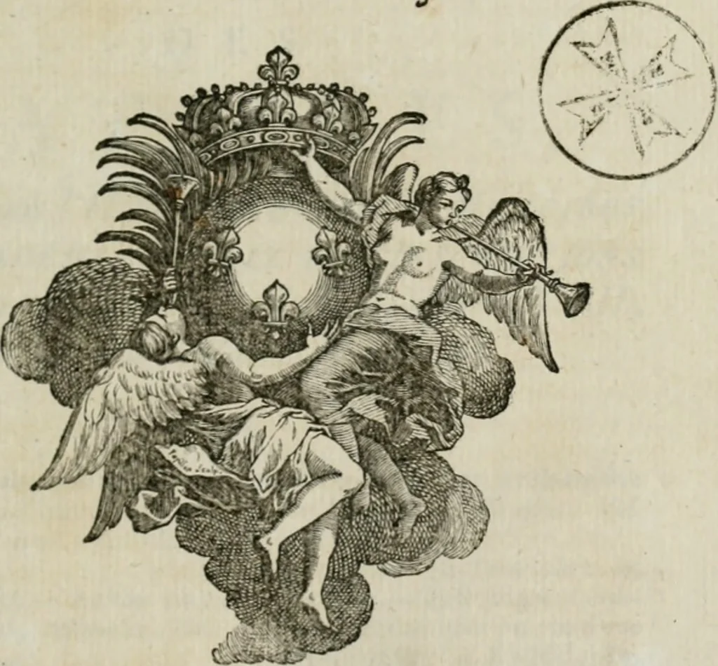 An illustration from Histoire de l'Académie royale des inscriptions et belles lettres, depuis son establissement jusqu'à présent : Avec les Mémoires de littérature tirez des registres de cette Académie depuis son renouvellement jusqu'en 1710, 1736, leaf 6