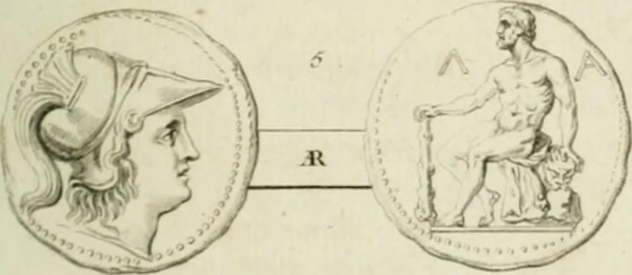 An illustration from Histoire de l'Académie royale des inscriptions et belles lettres, depuis son establissement jusqu'à présent : Avec les Mémoires de littérature tirez des registres de cette Académie depuis son renouvellement jusqu'en 1710, 1736, leaf 104