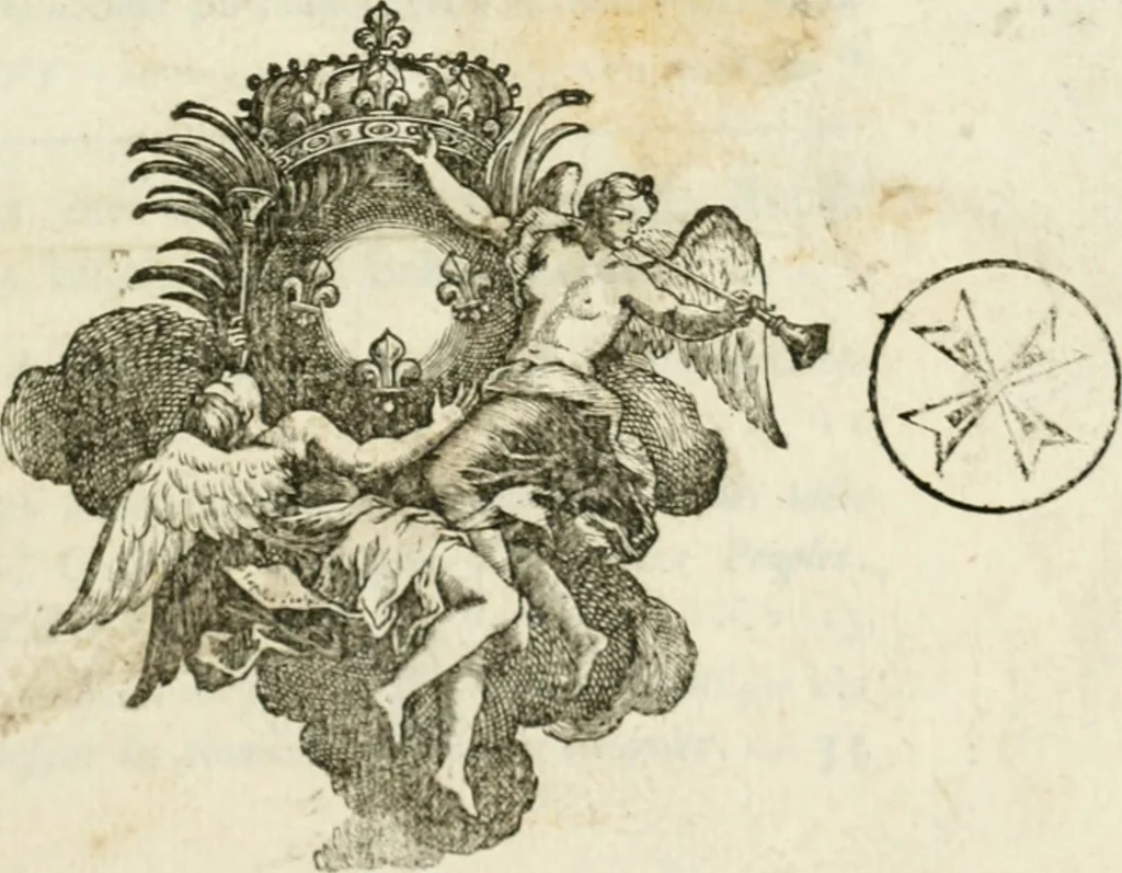 An illustration from Histoire de l'Académie royale des inscriptions et belles lettres, depuis son establissement jusqu'à présent : Avec les Mémoires de littérature tirez des registres de cette Académie depuis son renouvellement jusqu'en 1710, 1736, leaf 4