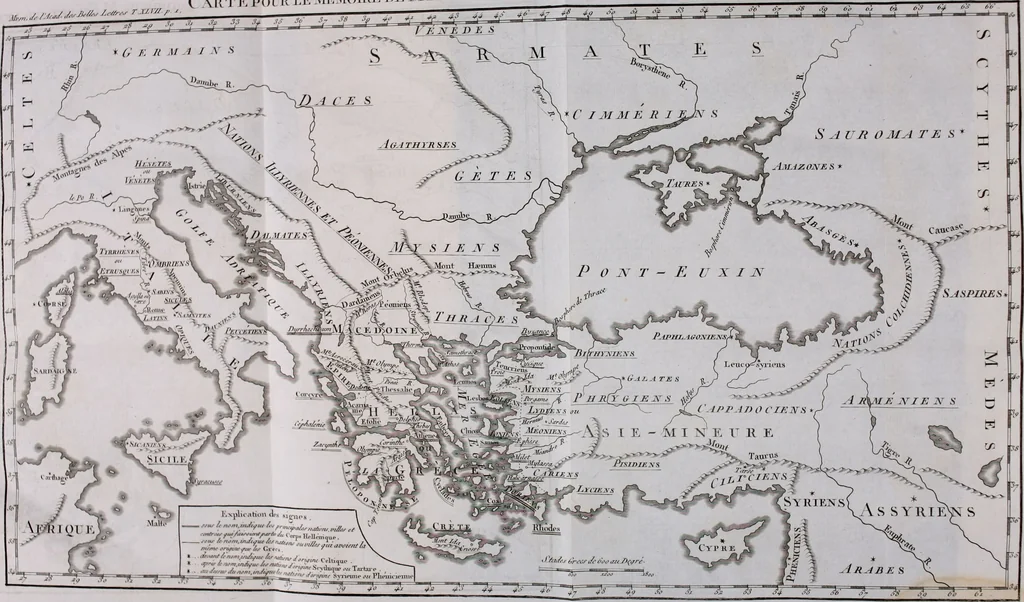 An illustration from Histoire de l'Académie royale des inscriptions et belles lettres, depuis son establissement jusqu'à présent : Avec les Mémoires de littérature tirez des registres de cette Académie depuis son renouvellement jusqu'en 1710, 1736, leaf 14