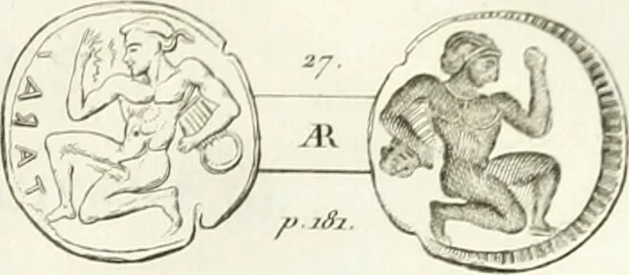 An illustration from Histoire de l'Académie royale des inscriptions et belles lettres, depuis son establissement jusqu'à présent : Avec les Mémoires de littérature tirez des registres de cette Académie depuis son renouvellement jusqu'en 1710, 1736, leaf 228
