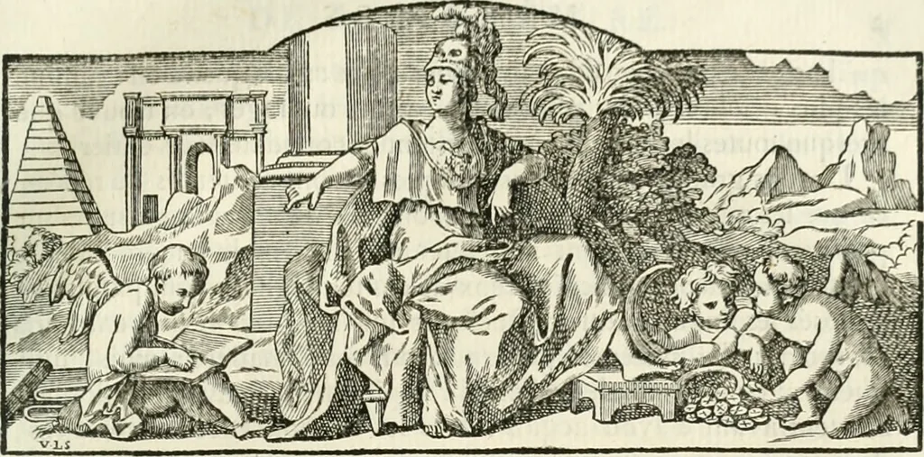 An illustration from Histoire de l'Académie royale des inscriptions et belles lettres, depuis son establissement jusqu'à présent : Avec les Mémoires de littérature tirez des registres de cette Académie depuis son renouvellement jusqu'en 1710, 1736, leaf 446