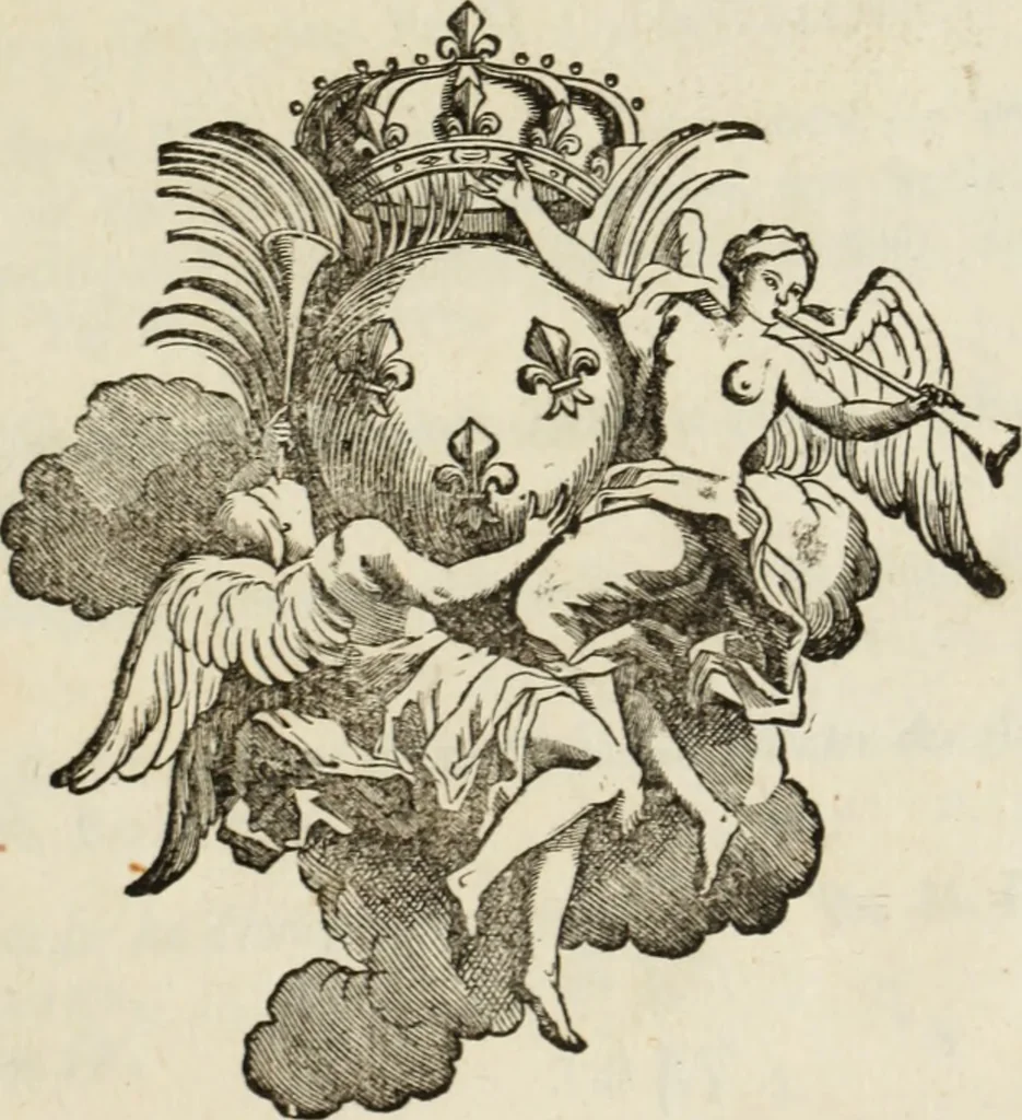 An illustration from Histoire de l'Académie royale des inscriptions et belles lettres, depuis son establissement jusqu'à présent : Avec les Mémoires de littérature tirez des registres de cette Académie depuis son renouvellement jusqu'en 1710, 1736, leaf 6