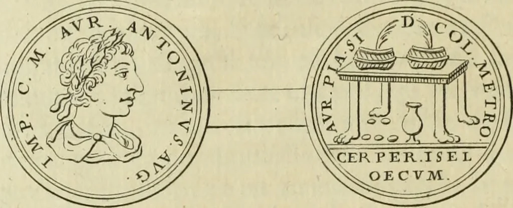An illustration from Histoire de l'Académie royale des inscriptions et belles lettres, depuis son establissement jusqu'à présent : Avec les Mémoires de littérature tirez des registres de cette Académie depuis son renouvellement jusqu'en 1710, 1736, leaf 293