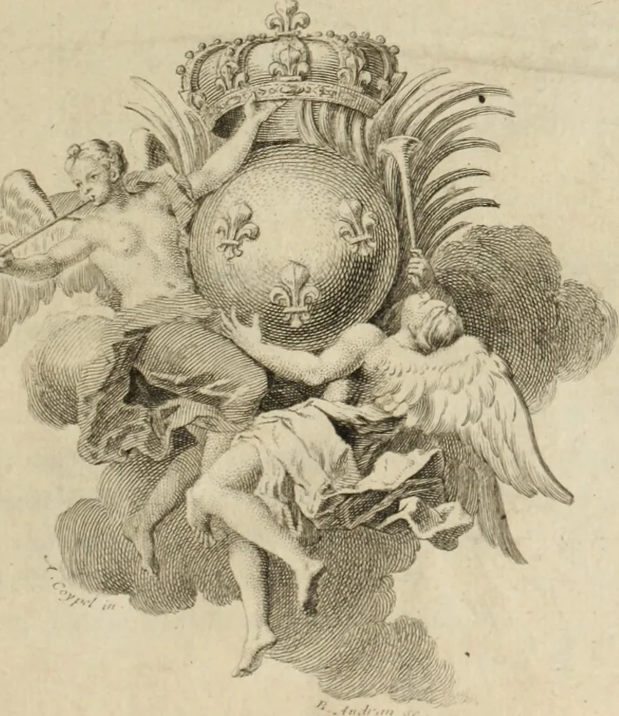 An illustration from Histoire de l'Académie royale des inscriptions et belles lettres, depuis son establissement jusqu'à présent : Avec les Mémoires de littérature tirez des registres de cette Académie depuis son renouvellement jusqu'en 1710, 1736, leaf 6