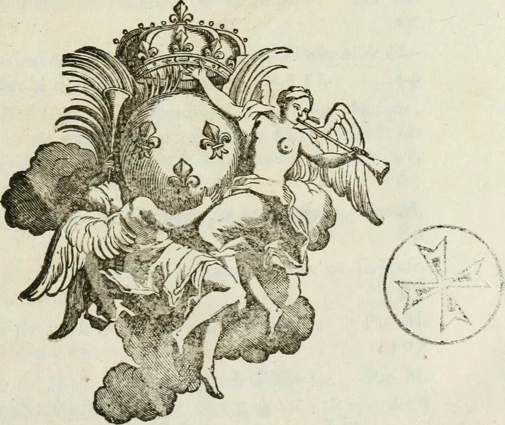An illustration from Histoire de l'Académie royale des inscriptions et belles lettres, depuis son establissement jusqu'à présent : Avec les Mémoires de littérature tirez des registres de cette Académie depuis son renouvellement jusqu'en 1710, 1736, leaf 6