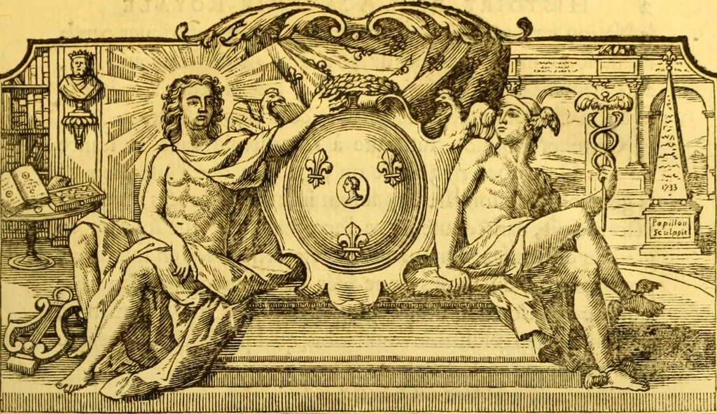 An illustration from Histoire de l'Académie royale des inscriptions et belles lettres, depuis son establissement jusqu'à présent : Avec les Mémoires de littérature tirez des registres de cette Académie depuis son renouvellement jusqu'en 1710, 1736, leaf 16