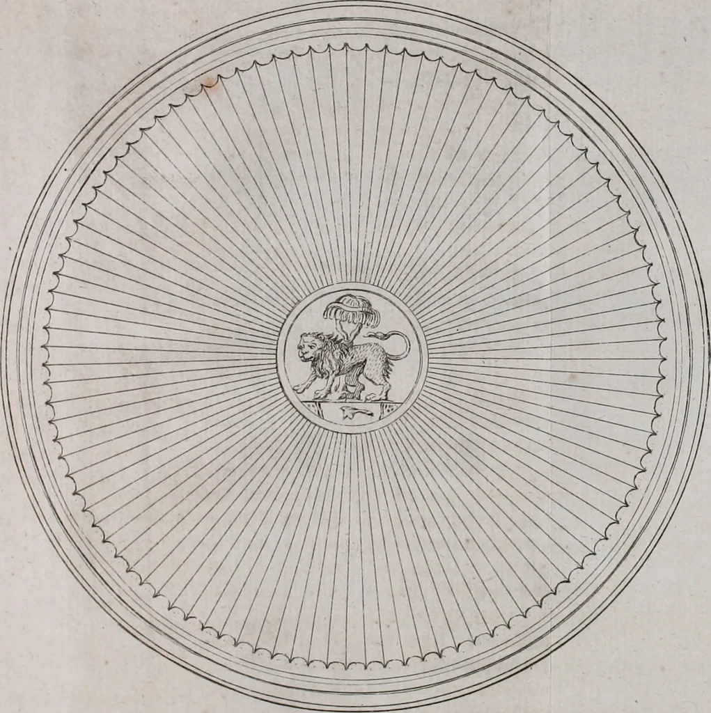 An illustration from Histoire de l'Académie royale des inscriptions et belles lettres, depuis son establissement jusqu'à présent : Avec les Mémoires de littérature tirez des registres de cette Académie depuis son renouvellement jusqu'en 1710, 1736, leaf 173