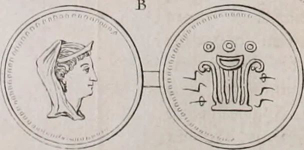 An illustration from Histoire de l'Académie royale des inscriptions et belles lettres, depuis son establissement jusqu'à présent : Avec les Mémoires de littérature tirez des registres de cette Académie depuis son renouvellement jusqu'en 1710, 1736, leaf 187