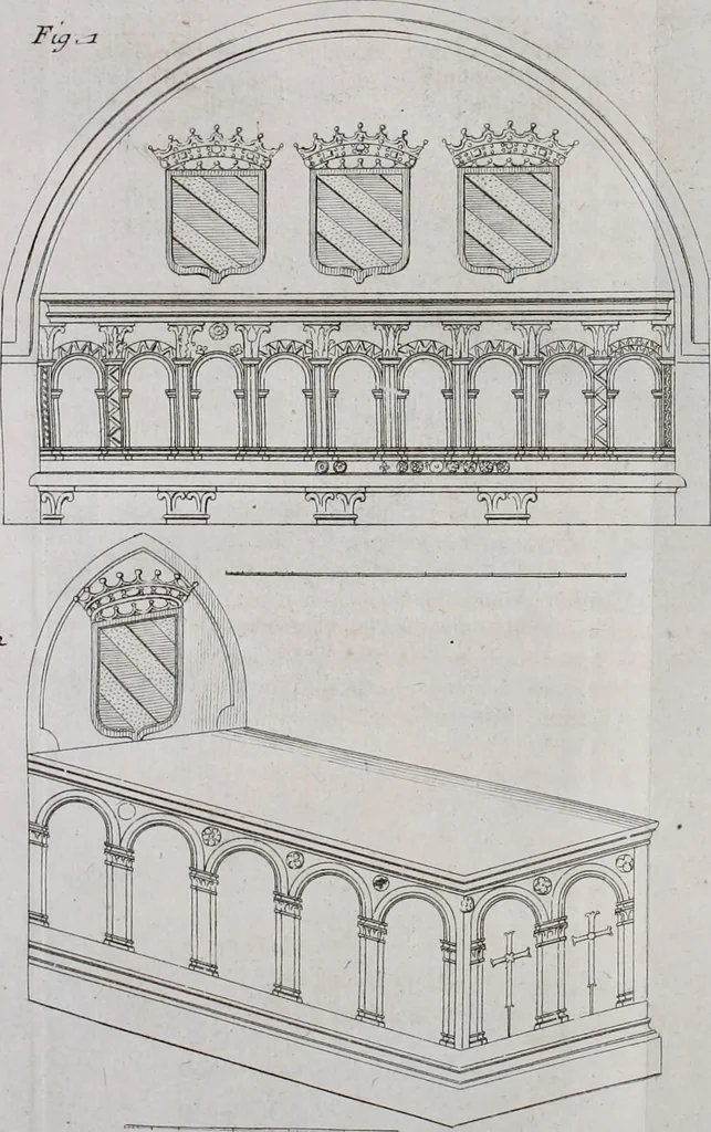 An illustration from Histoire de l'Académie royale des inscriptions et belles lettres, depuis son establissement jusqu'à présent : Avec les Mémoires de littérature tirez des registres de cette Académie depuis son renouvellement jusqu'en 1710, 1736, leaf 223