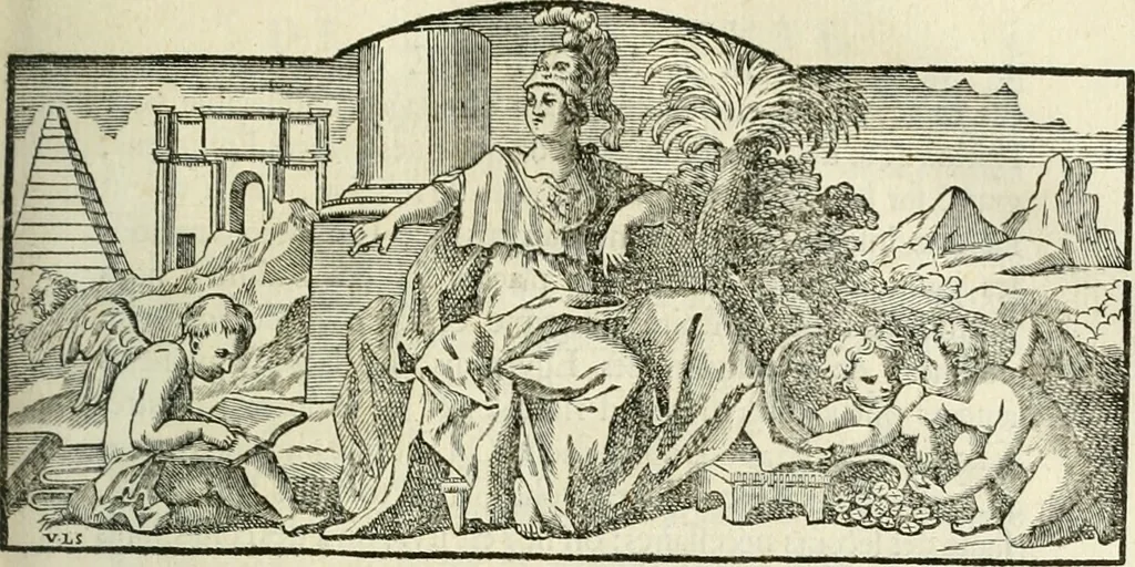 An illustration from Histoire de l'Académie royale des inscriptions et belles lettres, depuis son establissement jusqu'à présent : Avec les Mémoires de littérature tirez des registres de cette Académie depuis son renouvellement jusqu'en 1710, 1736, leaf 260