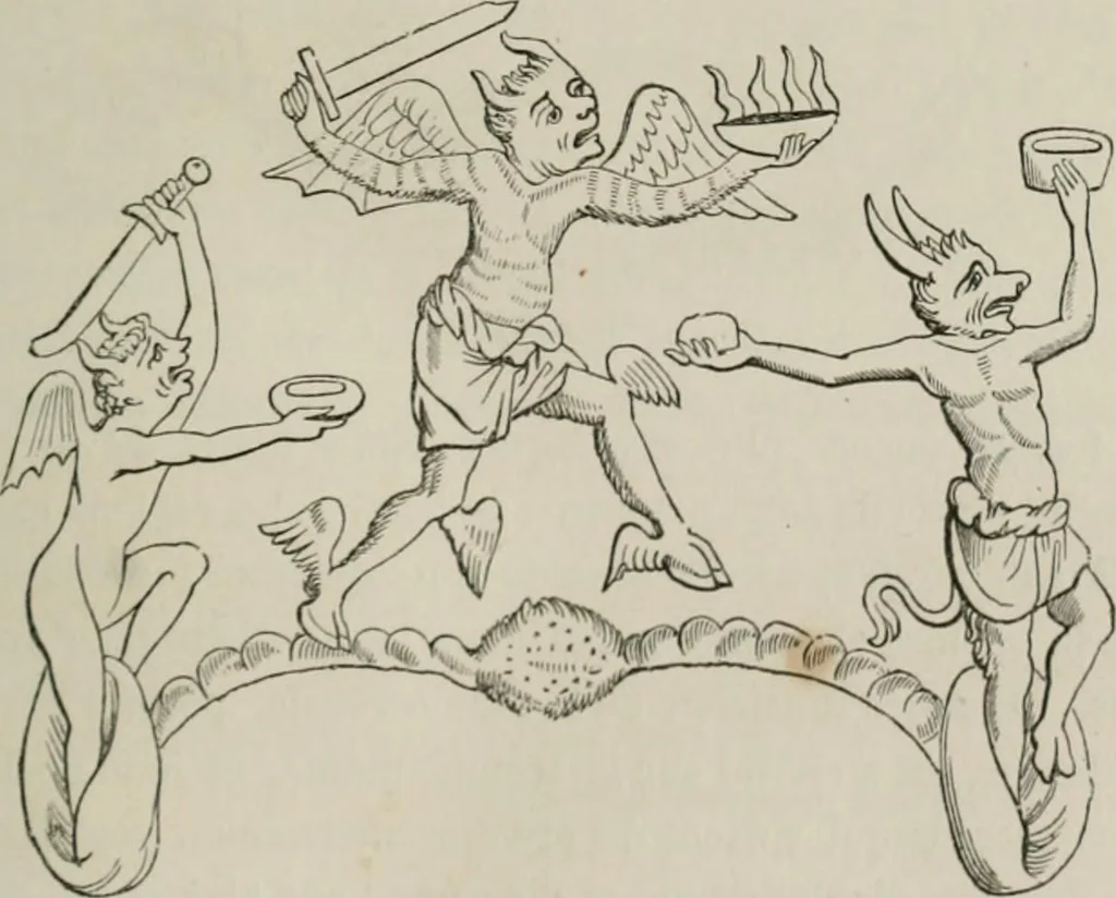 An illustration from Histoire de la caricature et du grotesque dans la littérature et dans l'art, 1875, leaf 104