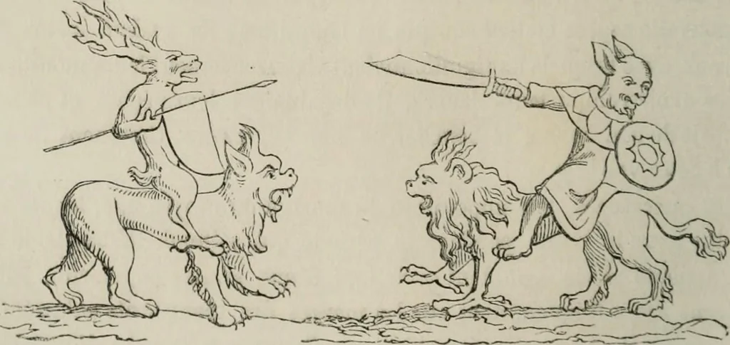 An illustration from Histoire de la caricature et du grotesque dans la littérature et dans l'art, 1875, leaf 129