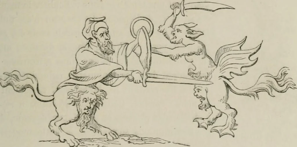 An illustration from Histoire de la caricature et du grotesque dans la littérature et dans l'art, 1875, leaf 130