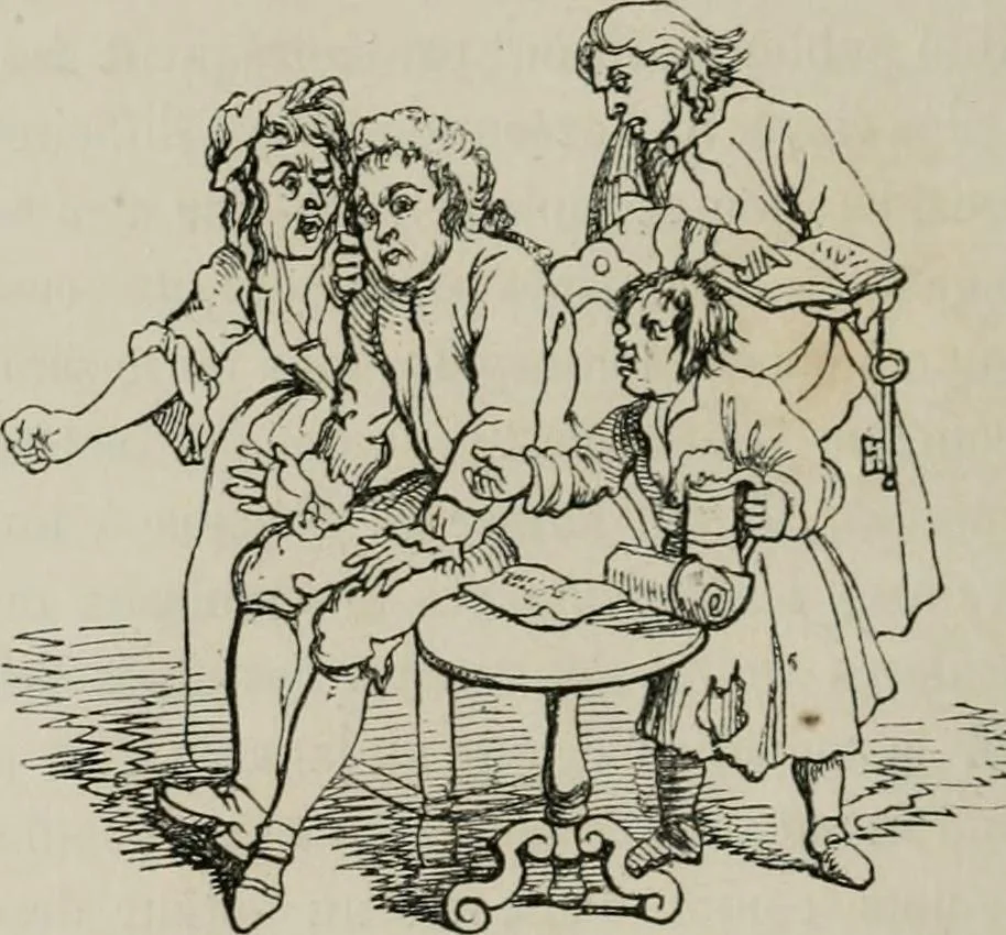 An illustration from Histoire de la caricature et du grotesque dans la littérature et dans l'art, 1875, leaf 439