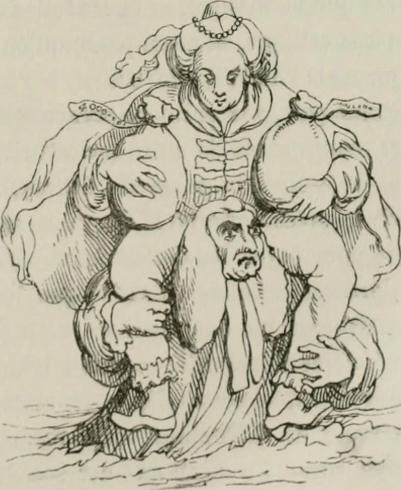 An illustration from Histoire de la caricature et du grotesque dans la littérature et dans l'art, 1875, leaf 466
