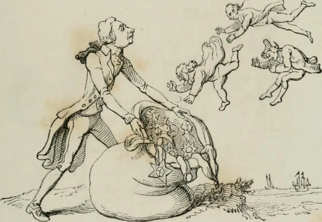 An illustration from Histoire de la caricature et du grotesque dans la littérature et dans l'art, 1875, leaf 486