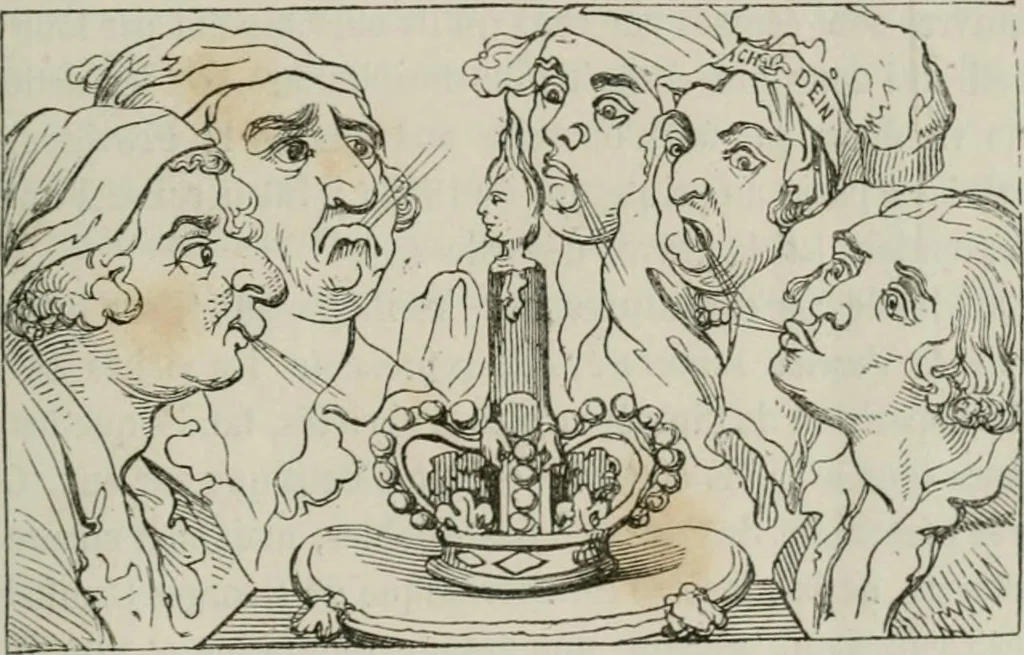 An illustration from Histoire de la caricature et du grotesque dans la littérature et dans l'art, 1875, leaf 488