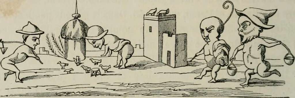 An illustration from Histoire de la caricature et du grotesque dans la littérature et dans l'art, 1875, leaf 71
