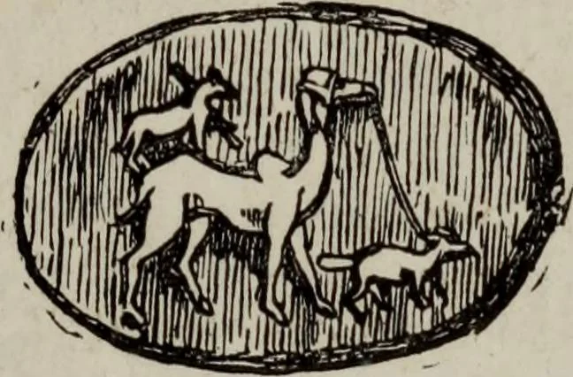 An illustration from Histoire de la caricature antique, 1867, leaf 101