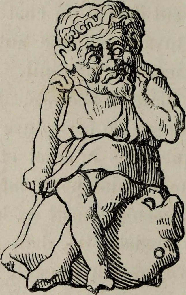 An illustration from Histoire de la caricature antique, 1867, leaf 106
