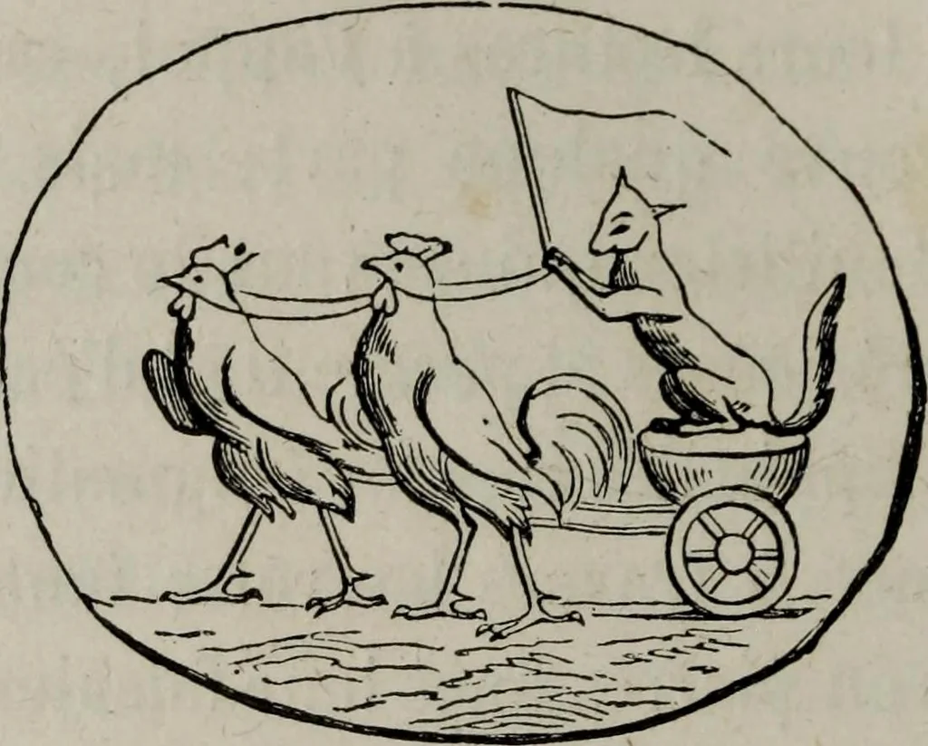 An illustration from Histoire de la caricature antique, 1867, leaf 112