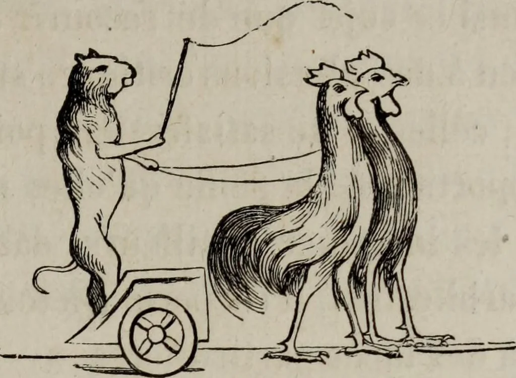 An illustration from Histoire de la caricature antique, 1867, leaf 113