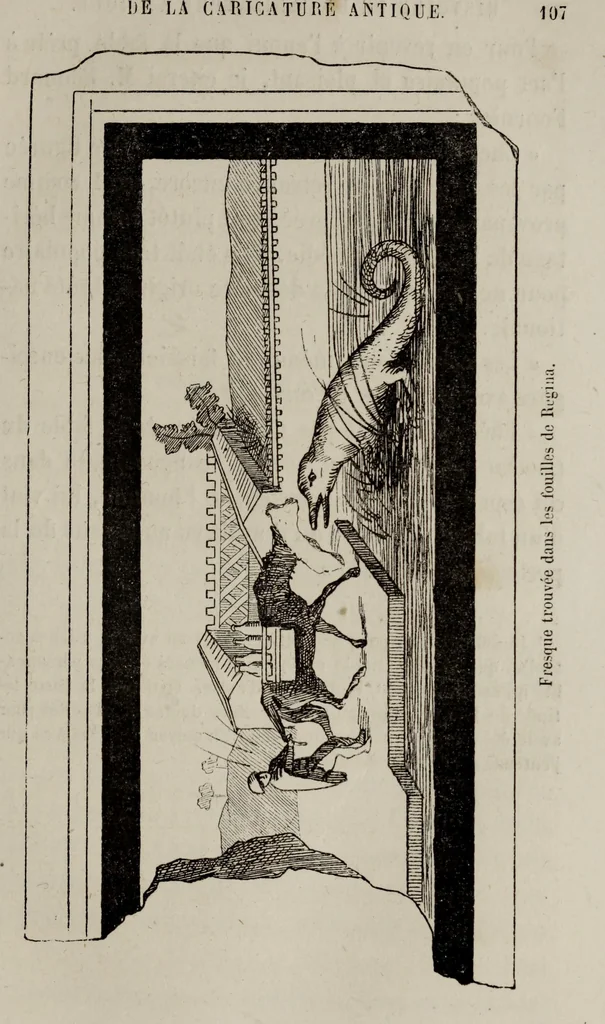 An illustration from Histoire de la caricature antique, 1867, leaf 131