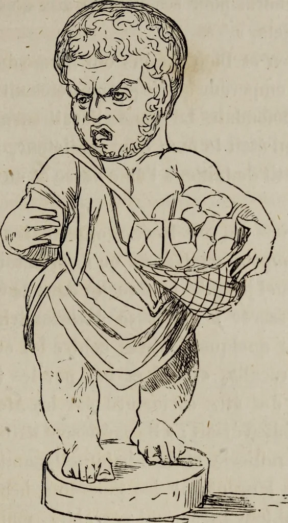 An illustration from Histoire de la caricature antique, 1867, leaf 137