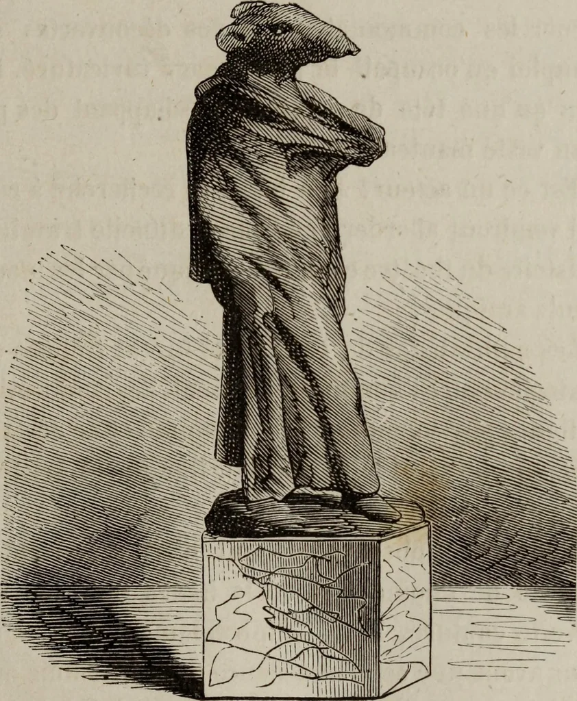 An illustration from Histoire de la caricature antique, 1867, leaf 151