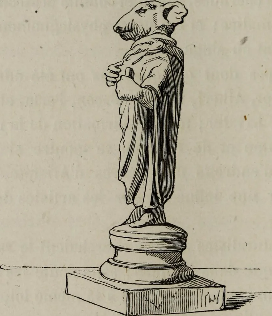 An illustration from Histoire de la caricature antique, 1867, leaf 156