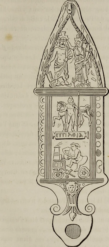 An illustration from Histoire de la caricature antique, 1867, leaf 181