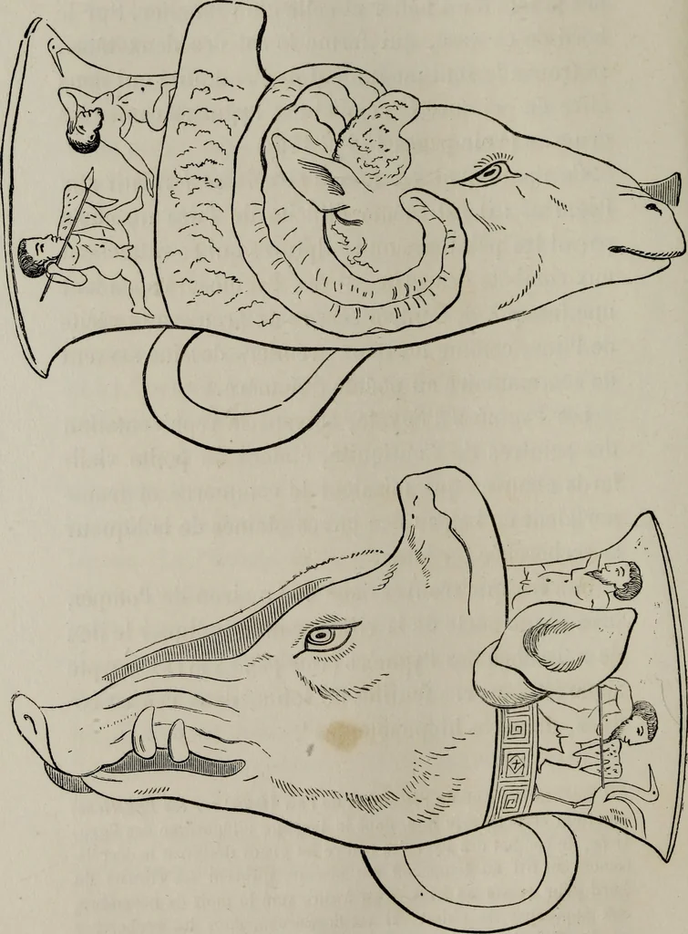 An illustration from Histoire de la caricature antique, 1867, leaf 198