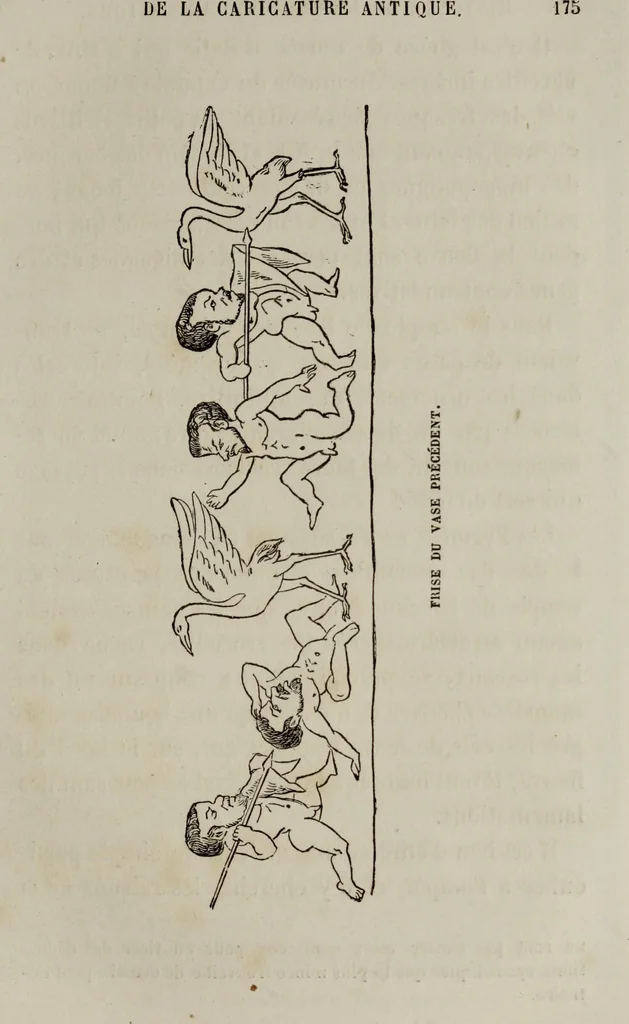 An illustration from Histoire de la caricature antique, 1867, leaf 199