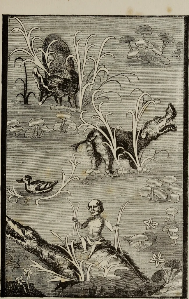 An illustration from Histoire de la caricature antique, 1867, leaf 201