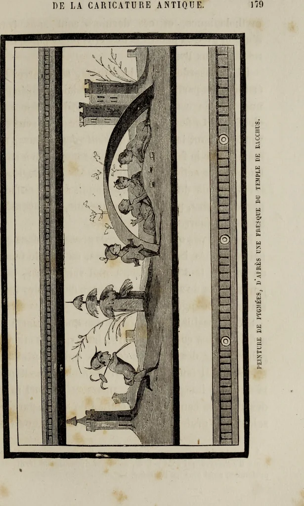 An illustration from Histoire de la caricature antique, 1867, leaf 203