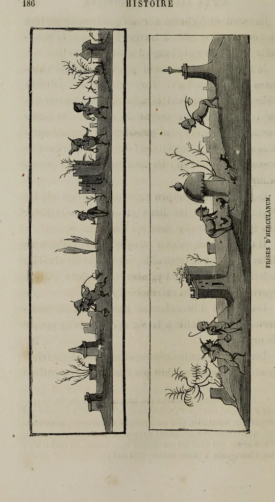 An illustration from Histoire de la caricature antique, 1867, leaf 210