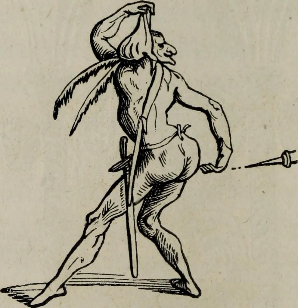 An illustration from Histoire de la caricature antique, 1867, leaf 220