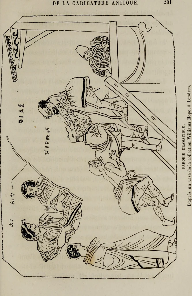 An illustration from Histoire de la caricature antique, 1867, leaf 225