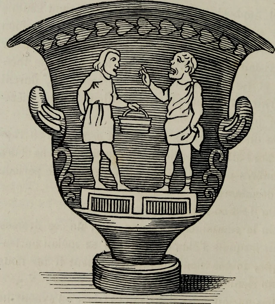An illustration from Histoire de la caricature antique, 1867, leaf 258