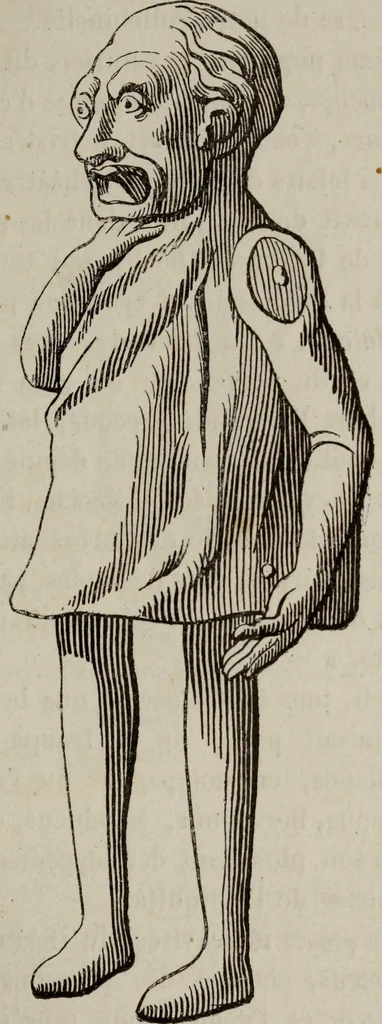 An illustration from Histoire de la caricature antique, 1867, leaf 261