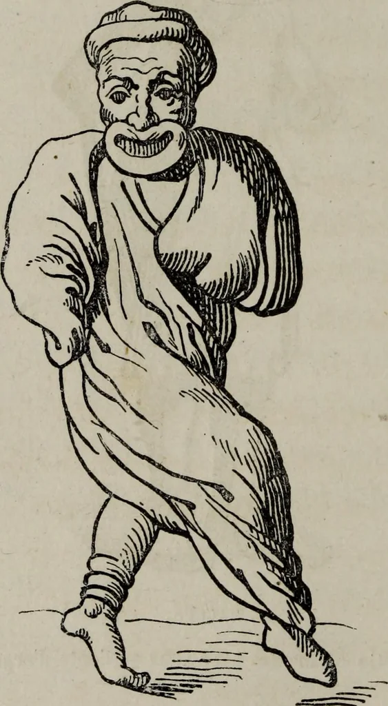 An illustration from Histoire de la caricature antique, 1867, leaf 264